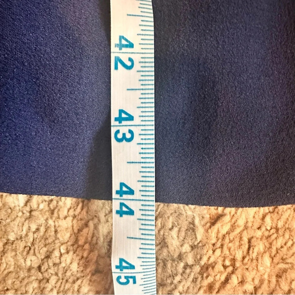 ADRIANNA PAPELL V-Neck Side Ruched Faux Wrap Navy Dress Size 4 Retail $160 - Picture 13 of 15